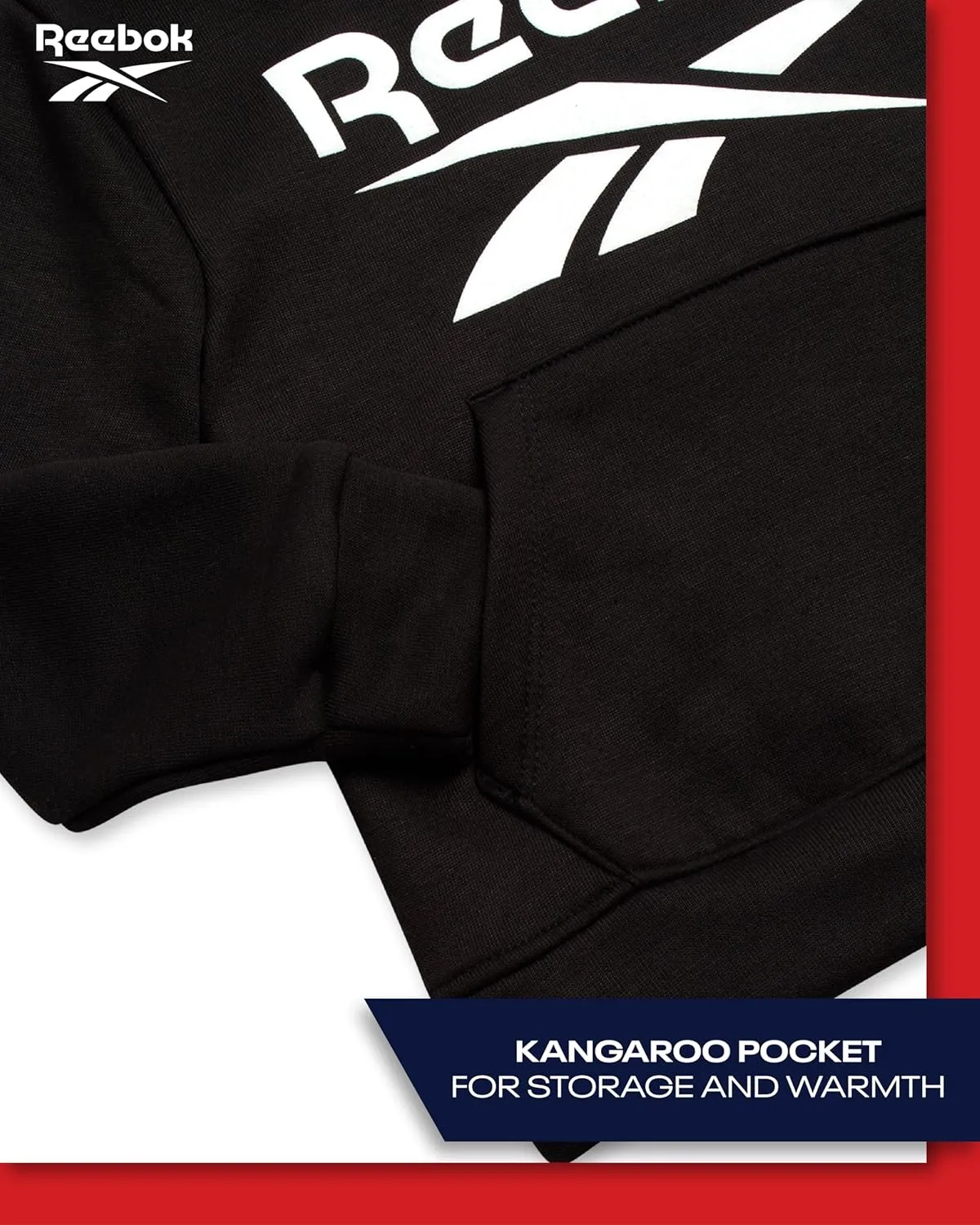 Reebok Toddler Boys' Sweatsuit Set - 2 Piece Active Fleece Hoodie Sweatshirt and Jogger Sweatpants Set for Boys (Sizes: 2T-7)
