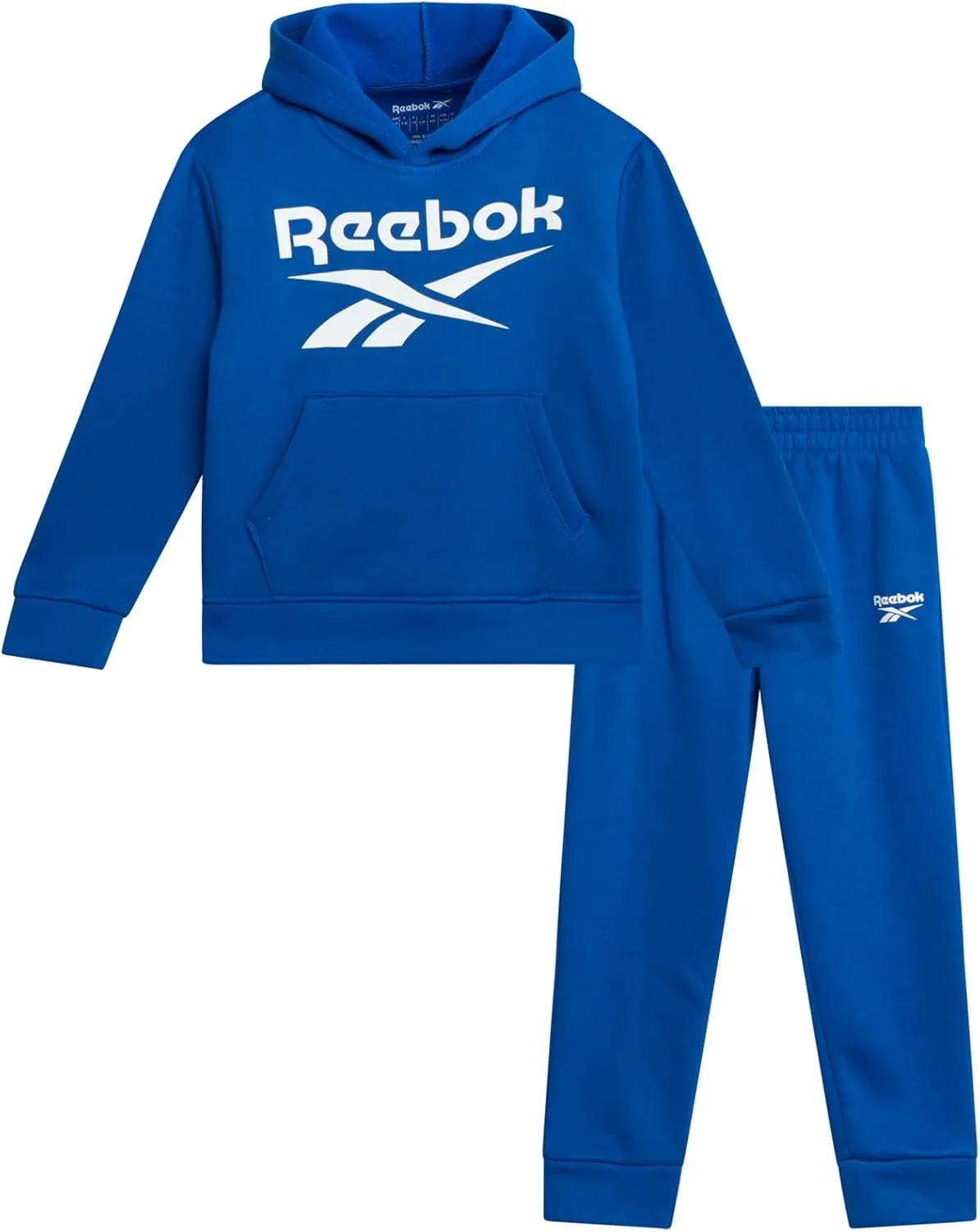 Reebok Toddler Boys' Sweatsuit Set - 2 Piece Active Fleece Hoodie Sweatshirt and Jogger Sweatpants Set for Boys (Sizes: 2T-7)