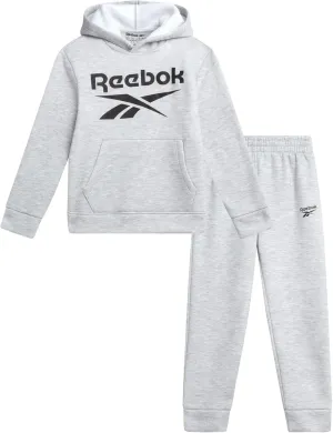 Reebok Toddler Boys' Sweatsuit Set - 2 Piece Active Fleece Hoodie Sweatshirt and Jogger Sweatpants Set for Boys (Sizes: 2T-7)