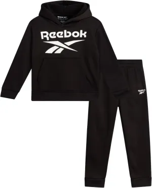 Reebok Toddler Boys' Sweatsuit Set - 2 Piece Active Fleece Hoodie Sweatshirt and Jogger Sweatpants Set for Boys (Sizes: 2T-7)
