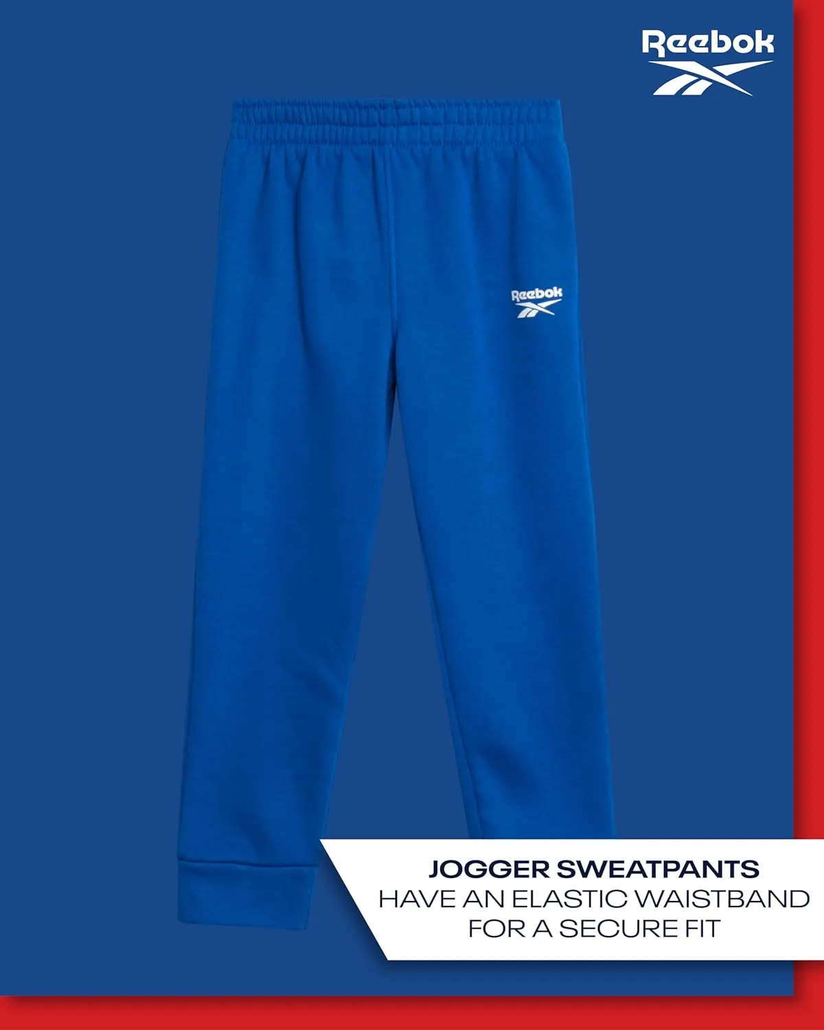 Reebok Toddler Boys' Sweatsuit Set - 2 Piece Active Fleece Hoodie Sweatshirt and Jogger Sweatpants Set for Boys (Sizes: 2T-7)
