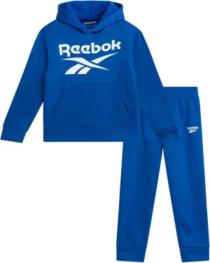 Reebok Toddler Boys' Sweatsuit Set - 2 Piece Active Fleece Hoodie Sweatshirt and Jogger Sweatpants Set for Boys (Sizes: 2T-7)