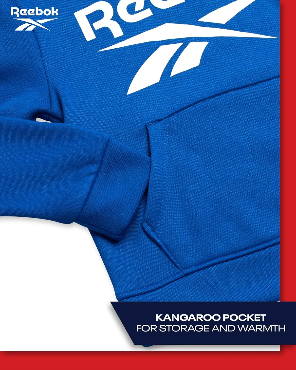 Reebok Toddler Boys' Sweatsuit Set - 2 Piece Active Fleece Hoodie Sweatshirt and Jogger Sweatpants Set for Boys (Sizes: 2T-7)