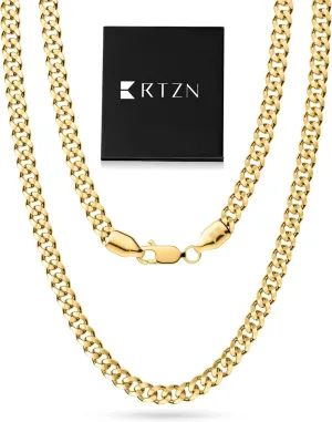 RTZN Cuban Link Chain for Men  3.5/5mm Mens Cuban Chain  Premium Gold/Black/Silver Stainless Steel Necklace for Men  NON-TARNISH & 100% Waterproof Mens Chain Necklaces  18/20/22/24/26" inch