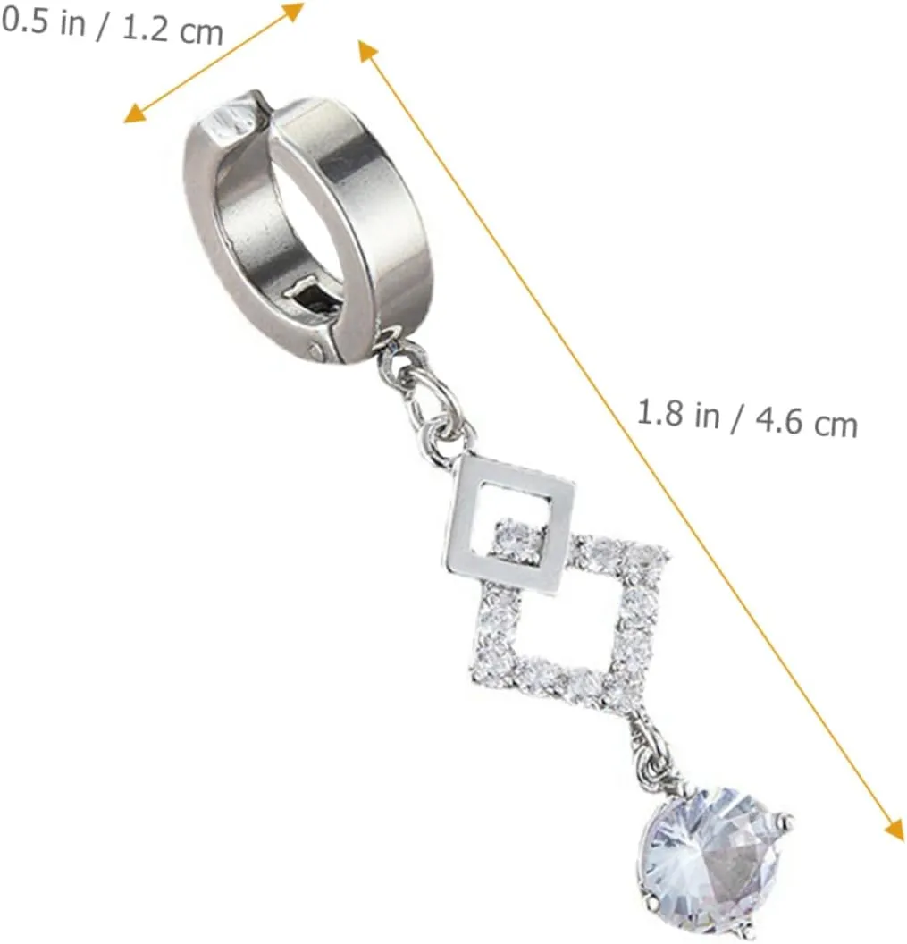 SAFIGLE Navel Ring Belly Ring Belly Button Rings Dangling Clip on Belly Button Rings Stainless Steel Belly