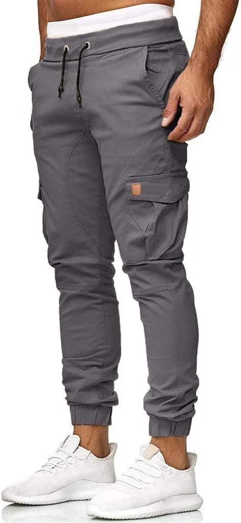 sdbrld Cargo Pants For Men Mens Cargo Pants Solid Drawstring Sport Jogger Cargo Pants Outdoor Casual Hiking Trousers Panrts