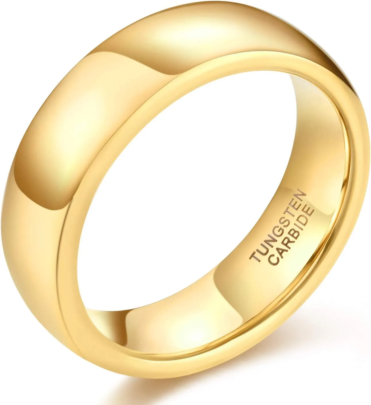 SHINYSO 2mm 4mm 6mm Tungsten Carbide Ring Dome Polished Wedding Band for Men Women Comfort Gold Fit Size 4-13