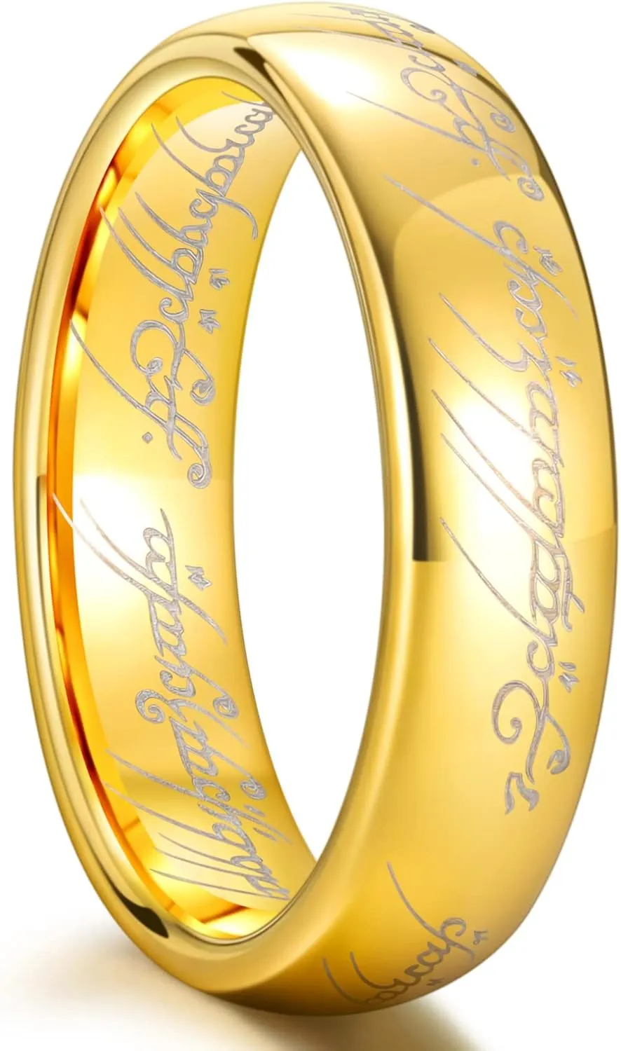 SHINYSO 6mm 8mm Tungsten Carbide Rings Gold Plated Wedding Band for Men Women Polished Comfort Fit Size 6-13