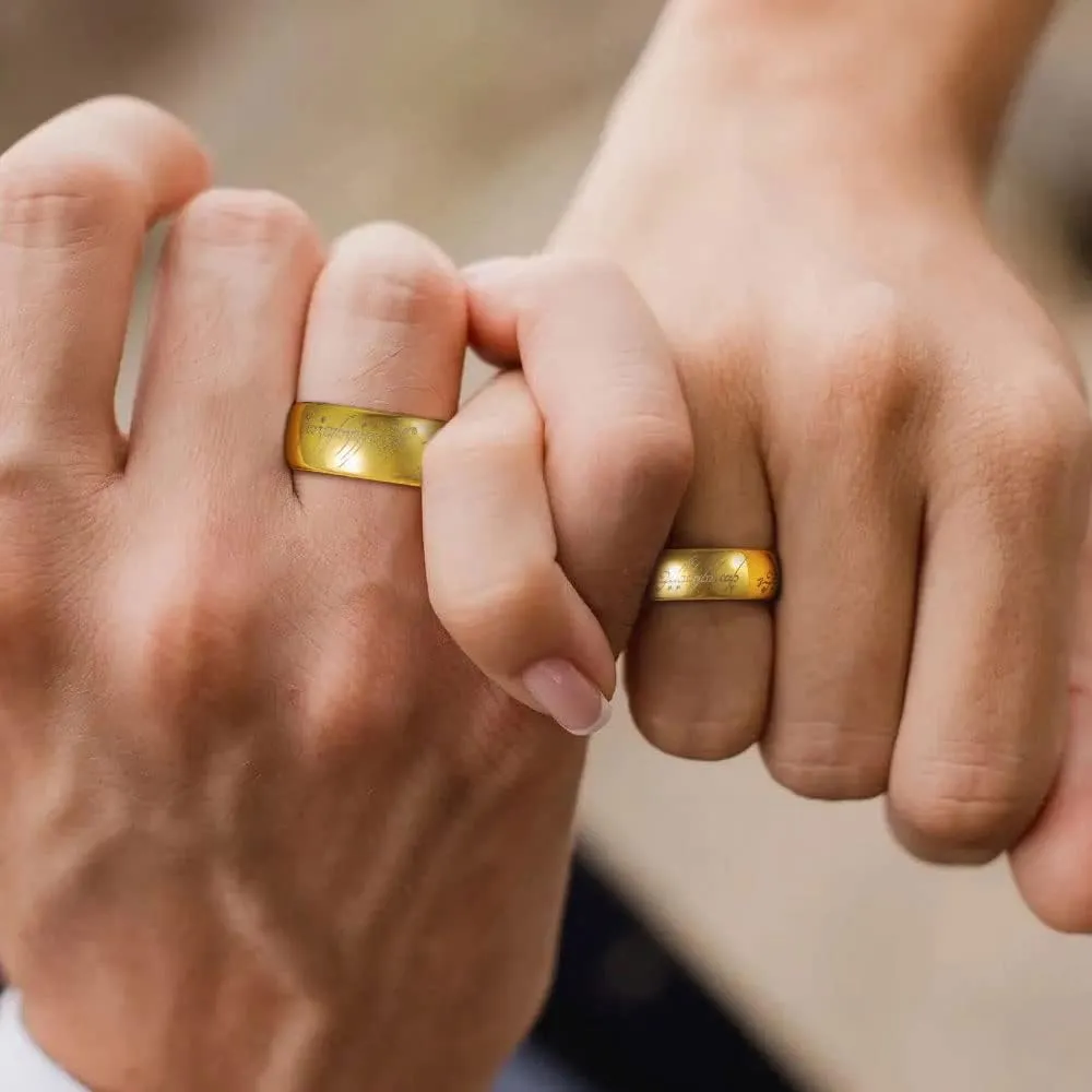 SHINYSO 6mm 8mm Tungsten Carbide Rings Gold Plated Wedding Band for Men Women Polished Comfort Fit Size 6-13