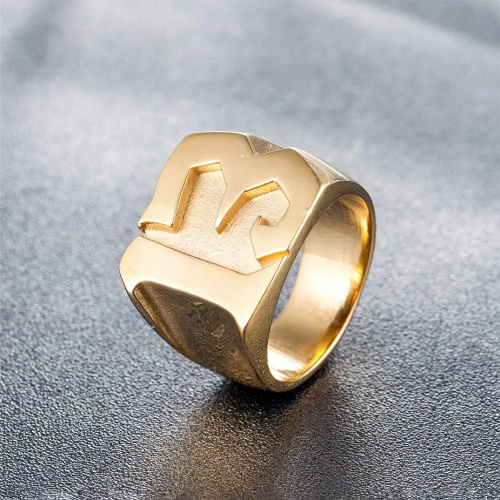 Stainless Steel Number 13 Biker Rings for Men Women High Polished Silver Gold Black