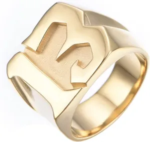 Stainless Steel Number 13 Biker Rings for Men Women High Polished Silver Gold Black