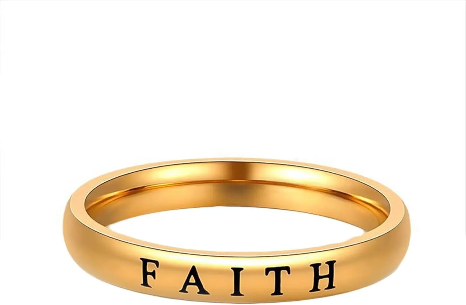 Stainless Steel Rings for Women, Promise Rings for Women Polished 3MM English Engraved Love Comfort Fit Custom Personalized Ring Silver