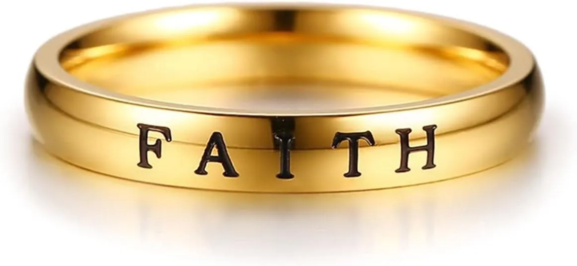 Stainless Steel Rings for Women, Promise Rings for Women Polished 3MM English Engraved Love Comfort Fit Custom Personalized Ring Silver
