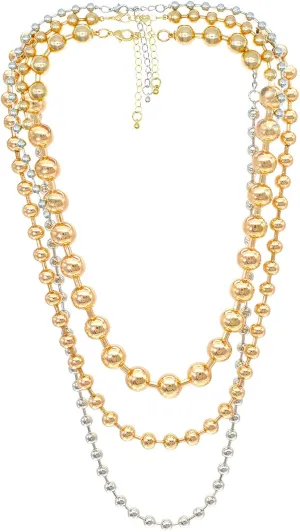 Statement Puffy Heart Pendant Necklace Chunky Beaded Ball Chain Necklace Trendy Beads Jewelry y2k Necklaces