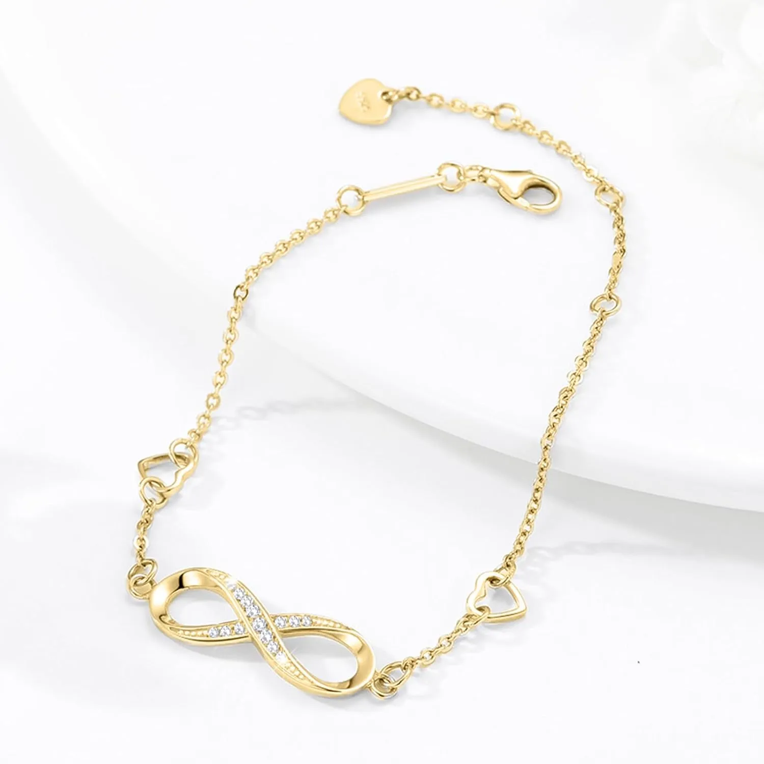 Sterling Silver Infinity Bracelets for Women Silver Bracelet for Women Infinity Bracelet Christmas Bracelets Women Gifts for Wife Mom Daughter