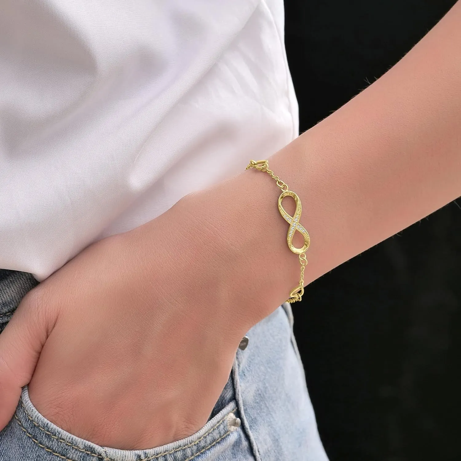 Sterling Silver Infinity Bracelets for Women Silver Bracelet for Women Infinity Bracelet Christmas Bracelets Women Gifts for Wife Mom Daughter
