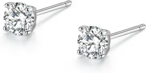 Stud Earrings,925 Sterling Silver,Platinum Plated