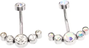 Stylish Belly Piercing Navel Rings Set of 2 Decorative Body Jewelry High Polished for Women