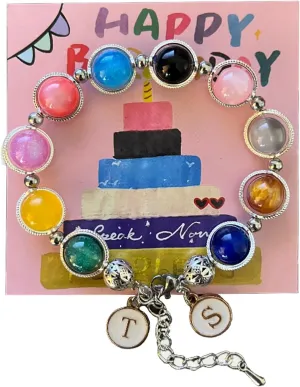 Taylor Bracelets Birthday Gifts,Taylor Jewelry for Music Lovers Friendship Bracelets and Birthday Card for Women, Wife, Daughter, Granddaughter, Bestie, Sister