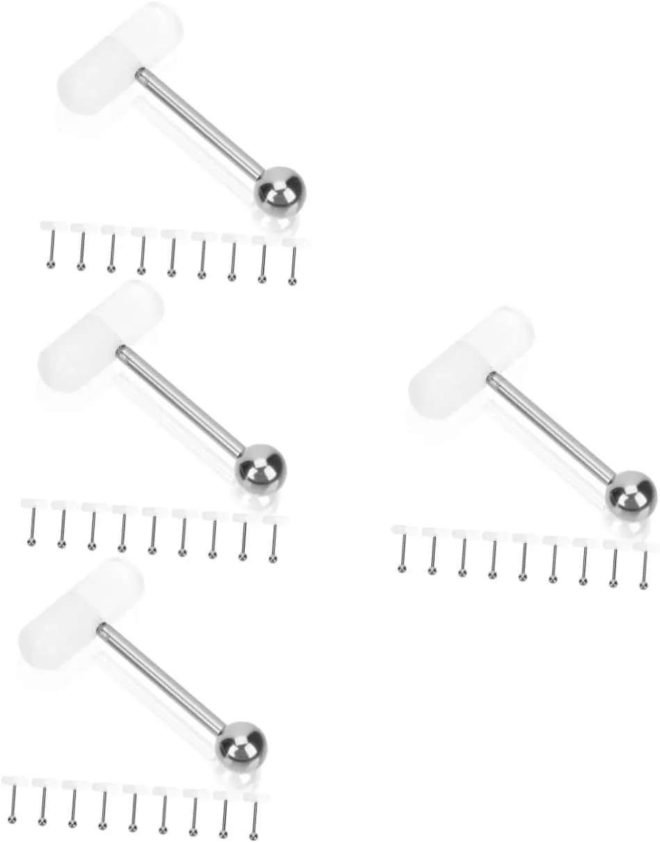 TENDYCOCO 20 Pcs Pill Tongue Ring Body Piercing Jewelry Body Jewlery Body Jewelry Belly Button Rings Eyebrow