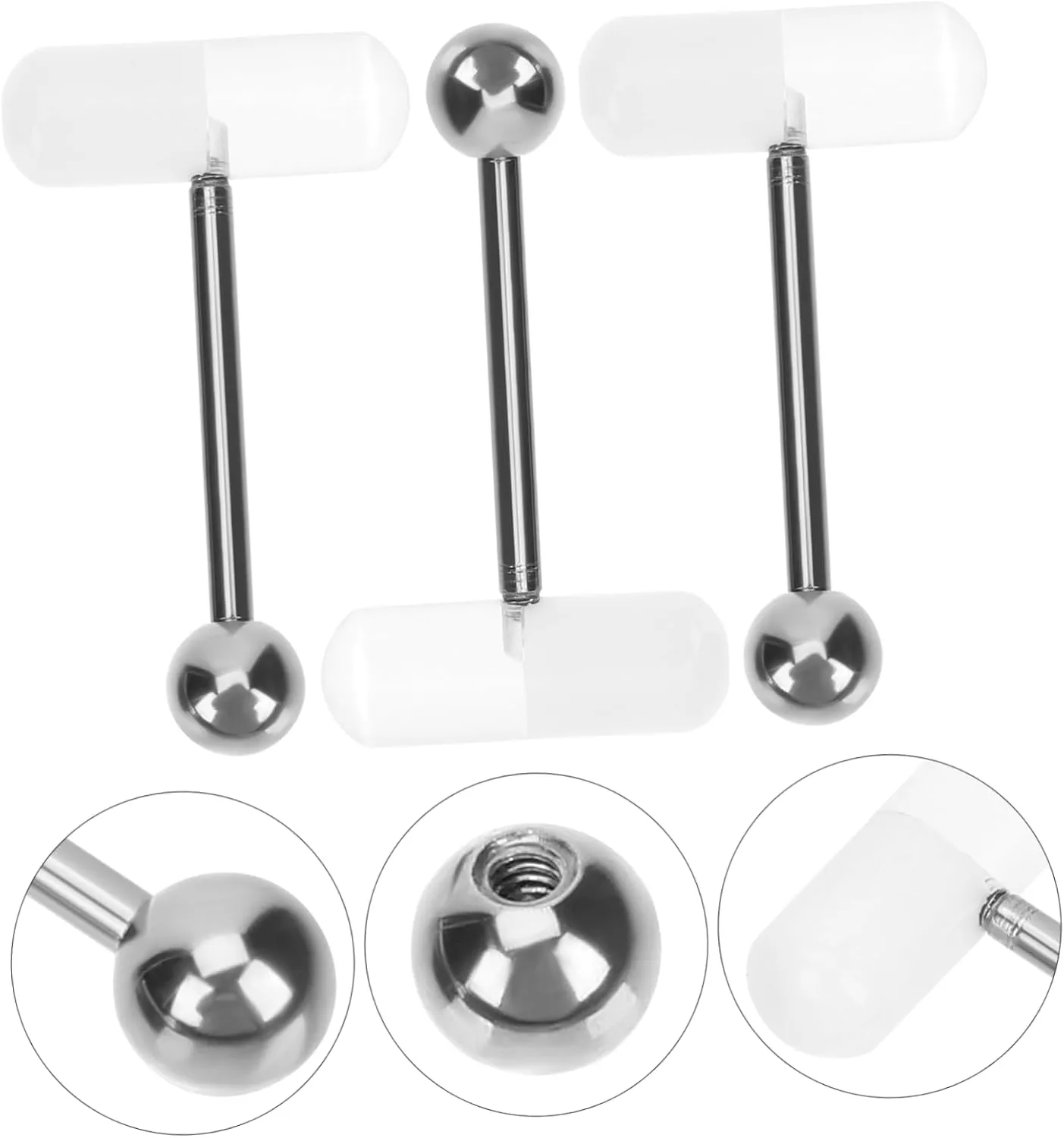 TENDYCOCO 20 Pcs Pill Tongue Ring Body Piercing Jewelry Body Jewlery Body Jewelry Belly Button Rings Eyebrow