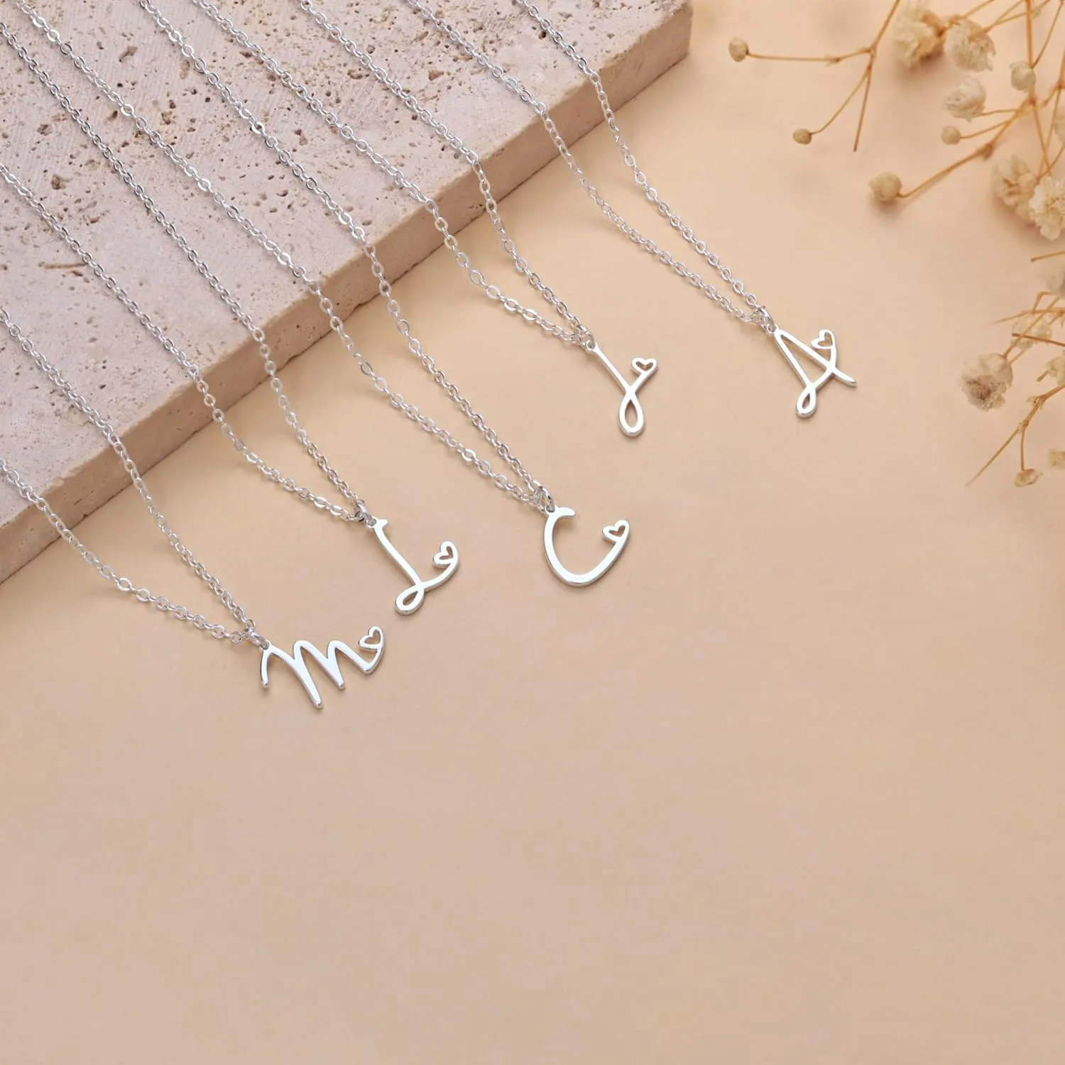 Tewiky Initial Necklace for Women-14k Gold Filled Dainty Letter Necklaces Trendy Cute Custom Personalized Monogram