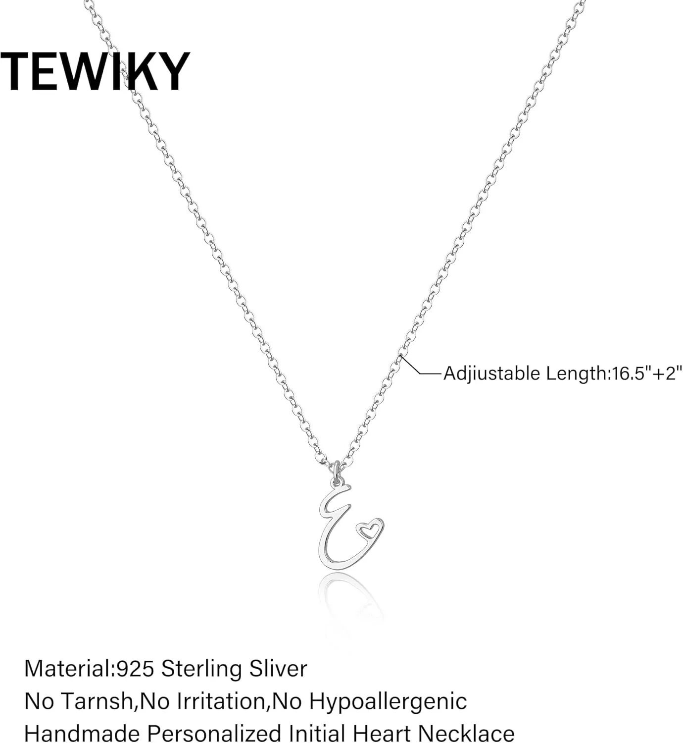 Tewiky Initial Necklace for Women-14k Gold Filled Dainty Letter Necklaces Trendy Cute Custom Personalized Monogram