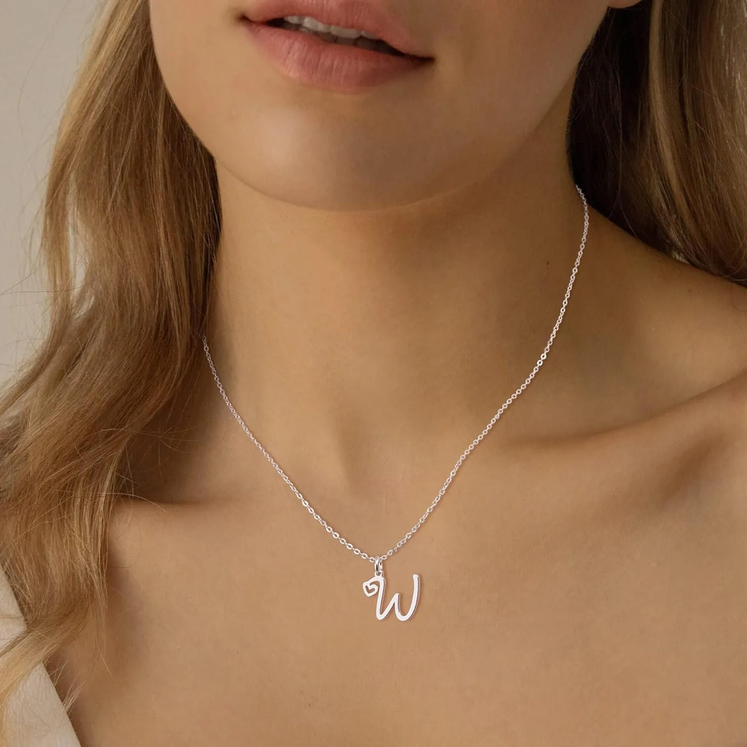Tewiky Initial Necklace for Women-14k Gold Filled Dainty Letter Necklaces Trendy Cute Custom Personalized Monogram