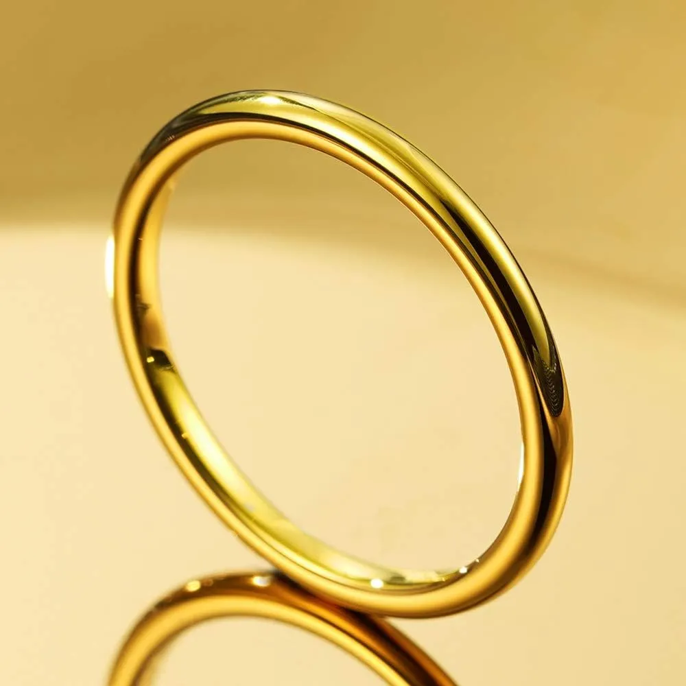 THREE KEYS JEWELRY 1mm 2mm 4mm 6mm 8mm Brushed Tungsten Titanium Wedding Promise Ring for Women Mens Plated Blue/Gold/Rose Gold/Rainbow/Custom Polished Band