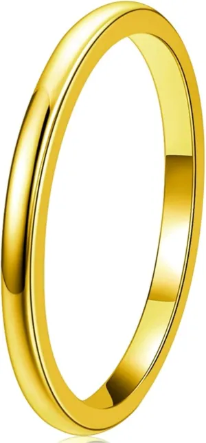 THREE KEYS JEWELRY 1mm 2mm 4mm 6mm 8mm Brushed Tungsten Titanium Wedding Promise Ring for Women Mens Plated Blue/Gold/Rose Gold/Rainbow/Custom Polished Band