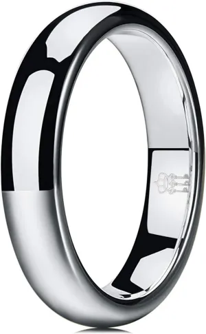 THREE KEYS JEWELRY 1mm 2mm 4mm 6mm 8mm Tungsten Wedding Ring for Women Mens Wedding Bands Silver/Back Domed Polished Engagement Band