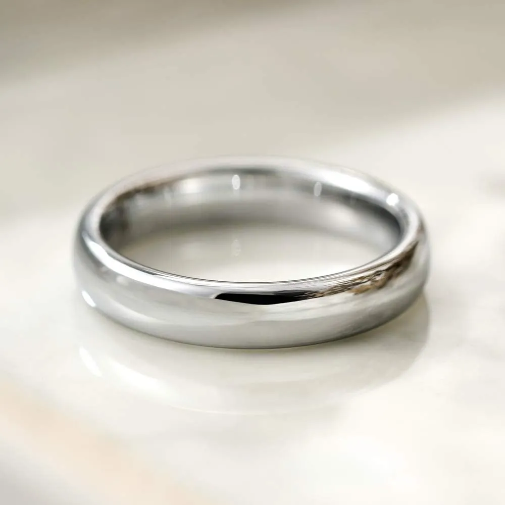 THREE KEYS JEWELRY 1mm 2mm 4mm 6mm 8mm Tungsten Wedding Ring for Women Mens Wedding Bands Silver/Back Domed Polished Engagement Band
