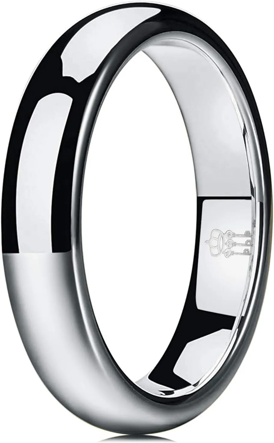 THREE KEYS JEWELRY 1mm 2mm 4mm 6mm 8mm Tungsten Wedding Ring for Women Mens Wedding Bands Silver/Back Domed Polished Engagement Band