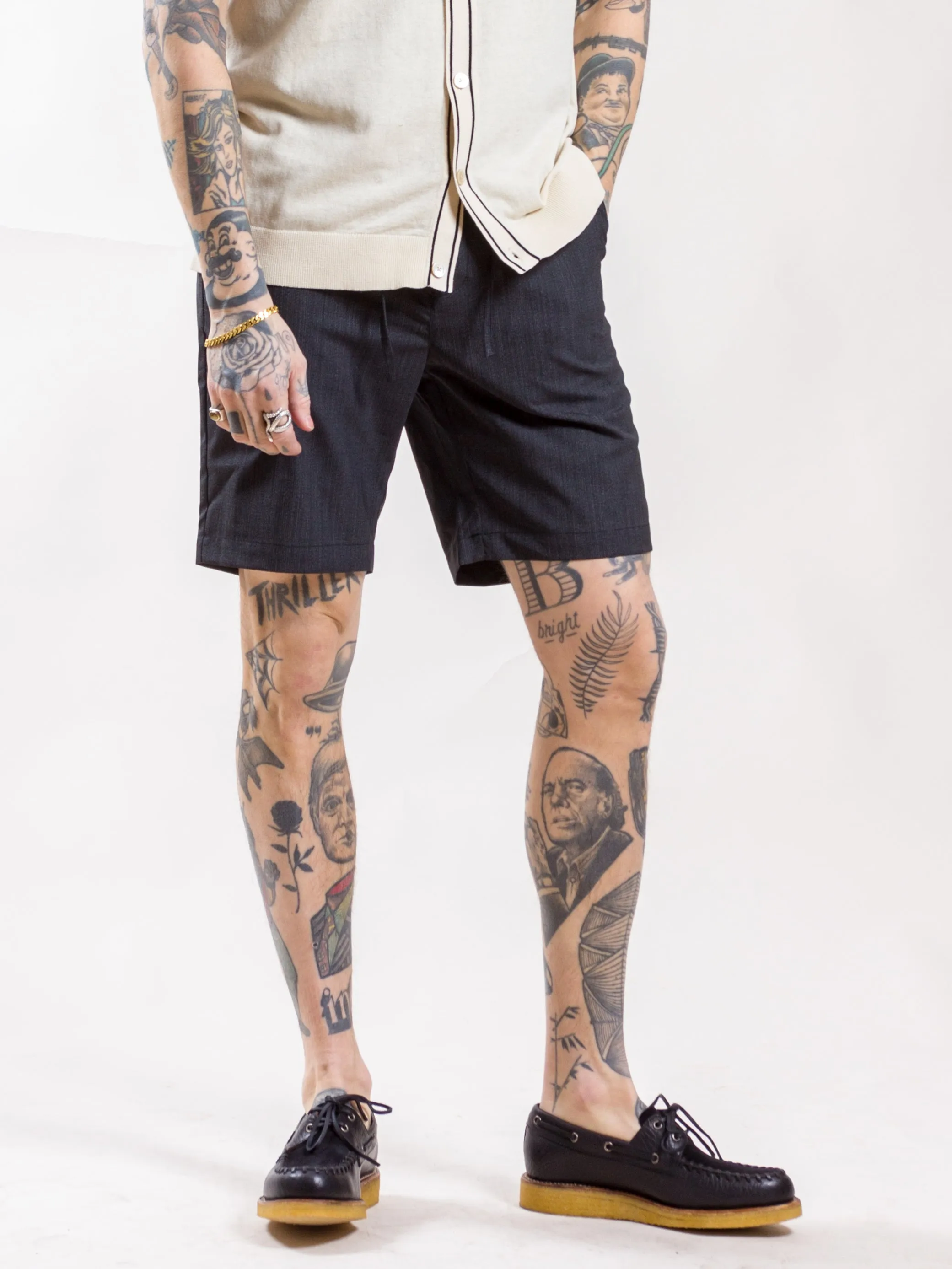 Uncle Bright, Marvin Shorts, Grey Stripe/ Petrol