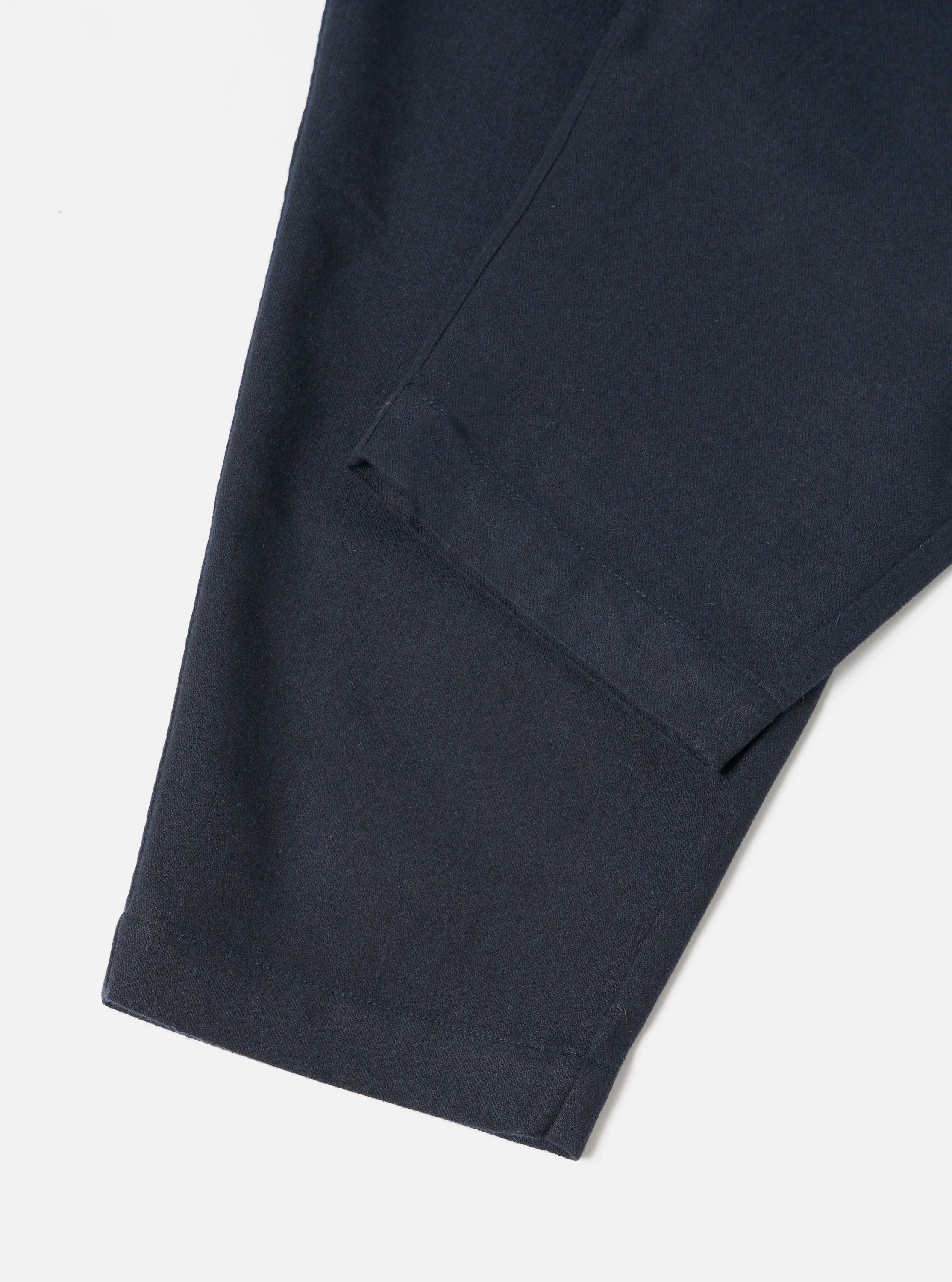 Universal Works Pleated Track Pant in Navy Upcycled Italian Tweed
