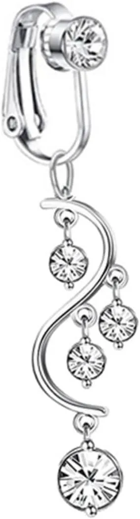 VANZACK Button Ring Jewelry Dangle Navel Ring for Women Navel Piercing Jewelry