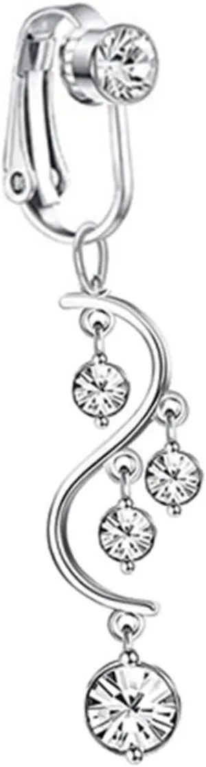 VANZACK Button Ring Jewelry Dangle Navel Ring for Women Navel Piercing Jewelry