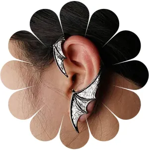Vintage Bat Ear Cuff Earrings Bat Cartilage Earrings Bat Clip On Cuff Earrings Silver Bat Ear Wrap Earrings Jewelry for Women