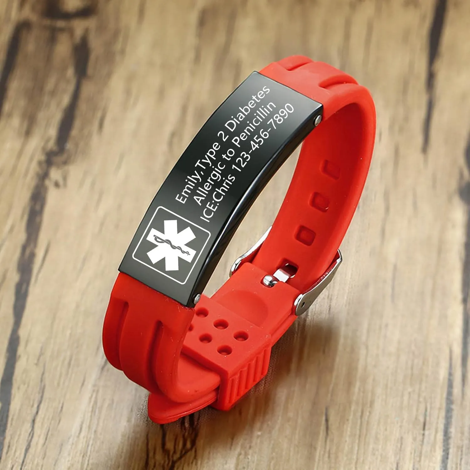 VNOX Medical Alert Bracelets for Men & Women Kids with Free Engraving Adjustable Stainless Steel Mesh Emergency Medical ID Bracelets Wristband
