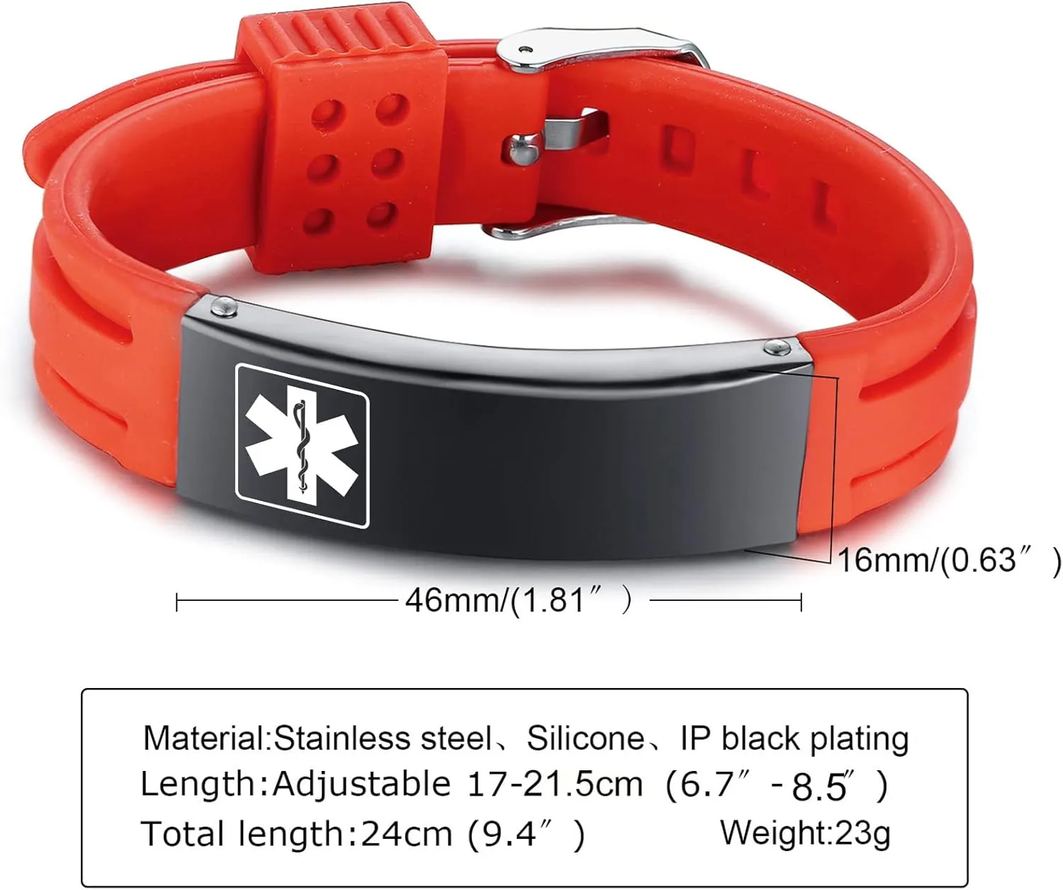 VNOX Medical Alert Bracelets for Men & Women Kids with Free Engraving Adjustable Stainless Steel Mesh Emergency Medical ID Bracelets Wristband