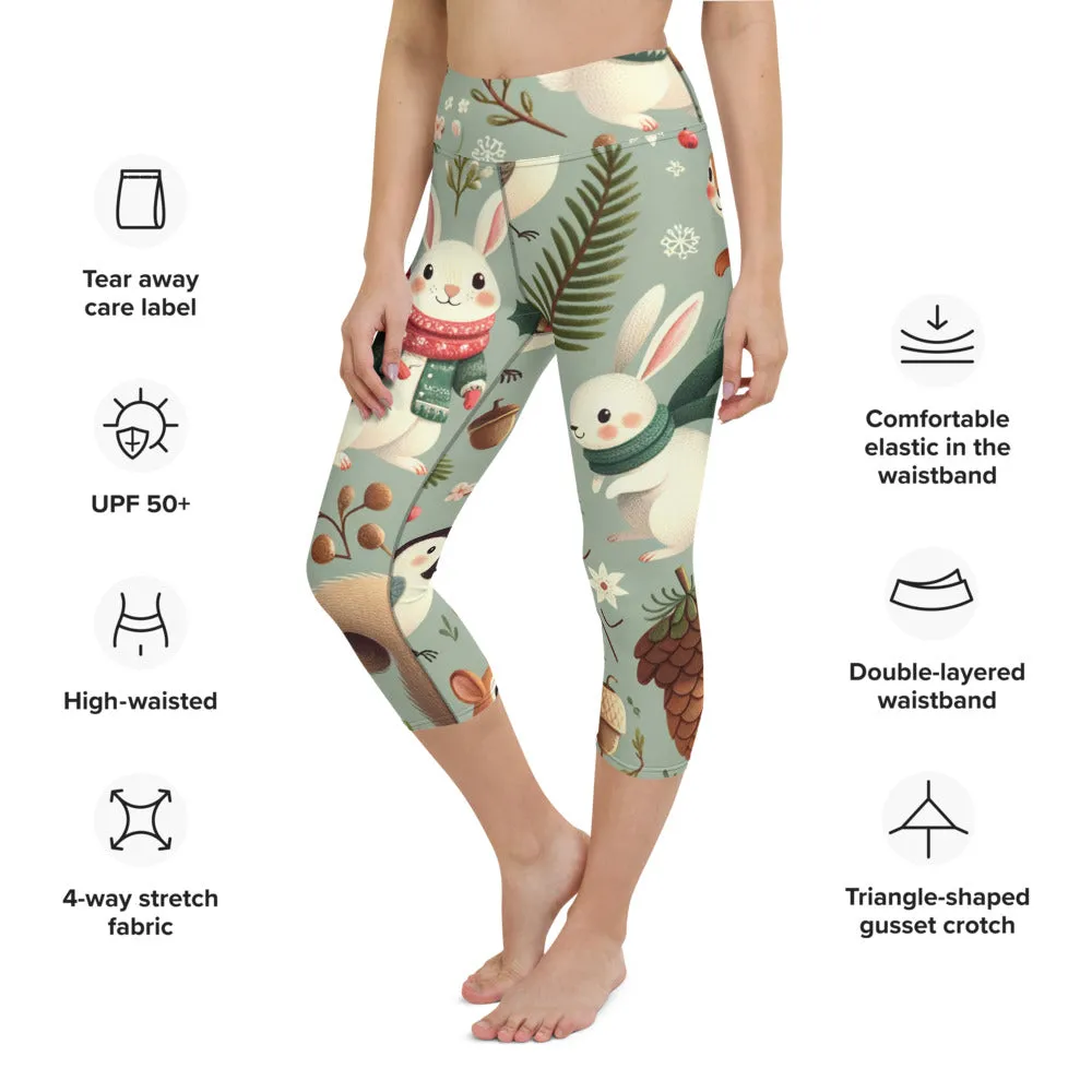 Whimsical Winter Wear Yoga Capri Leggings