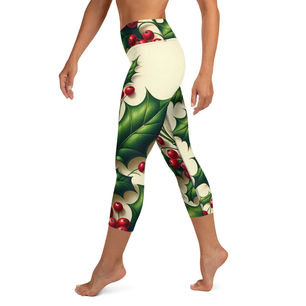 Whimsical Winter Wear Yoga Capri Leggings