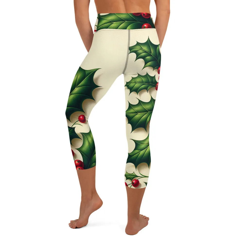 Whimsical Winter Wear Yoga Capri Leggings