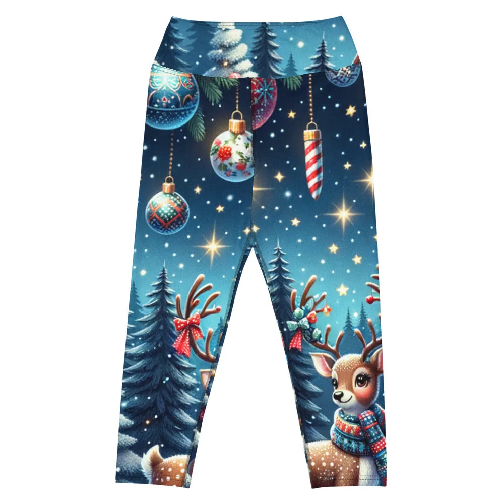 Whimsical Winter Wear Yoga Capri Leggings