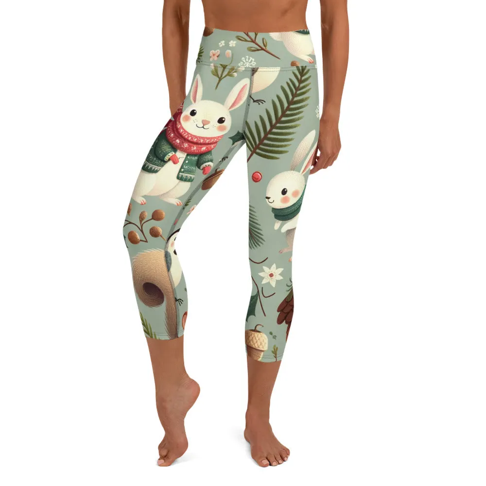 Whimsical Winter Wear Yoga Capri Leggings
