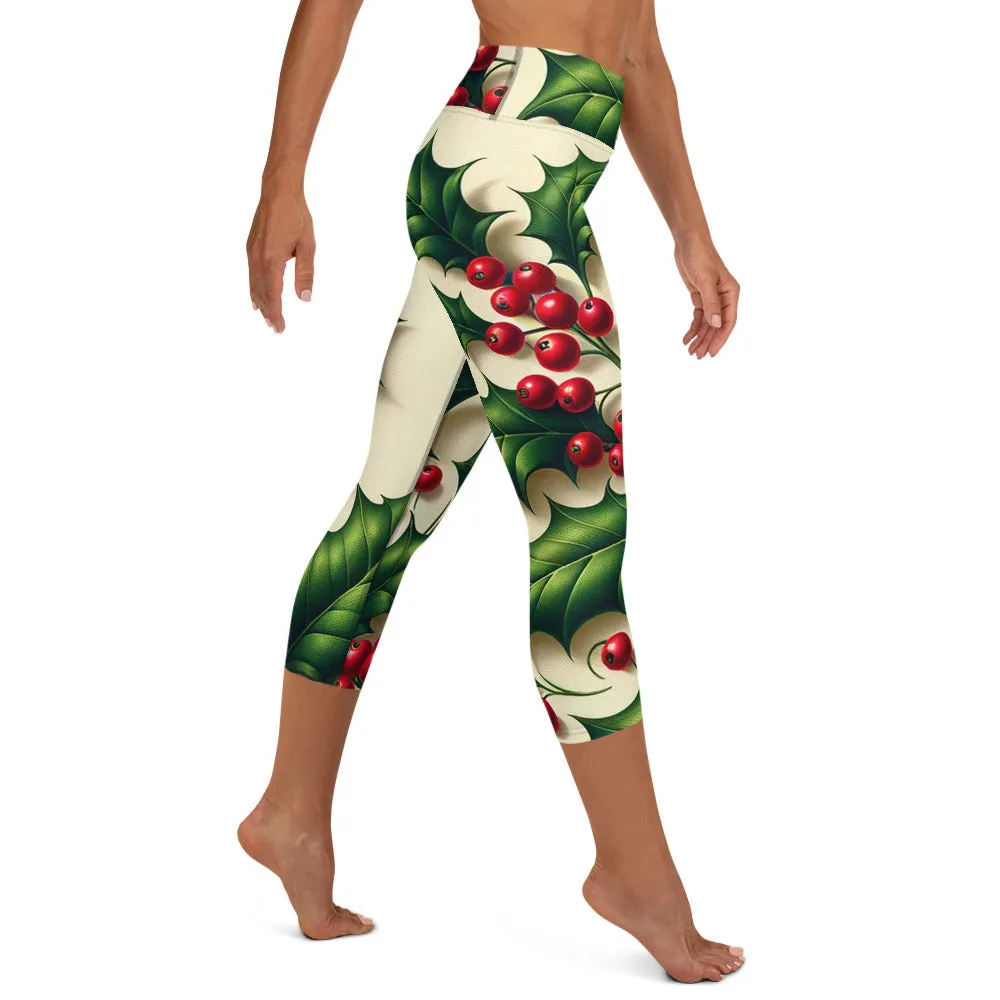 Whimsical Winter Wear Yoga Capri Leggings