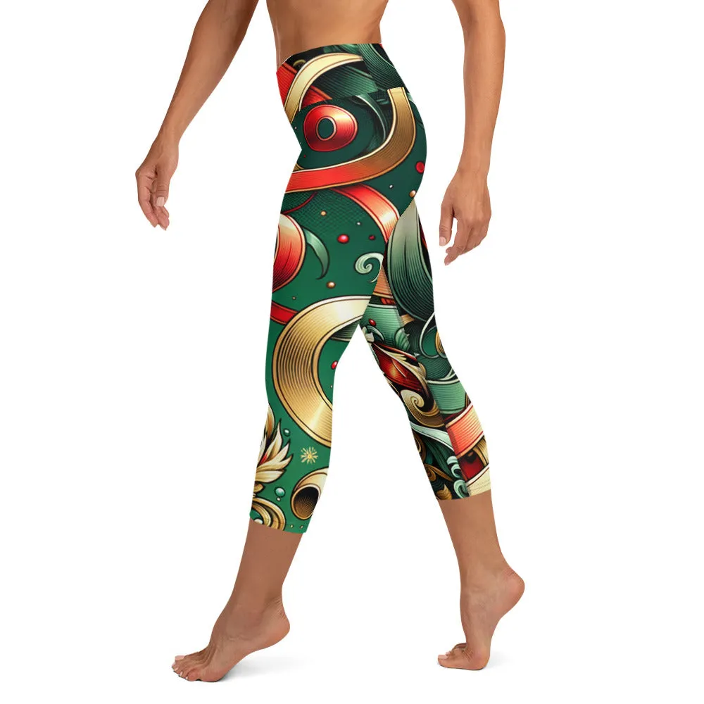 Whimsical Winter Wear Yoga Capri Leggings
