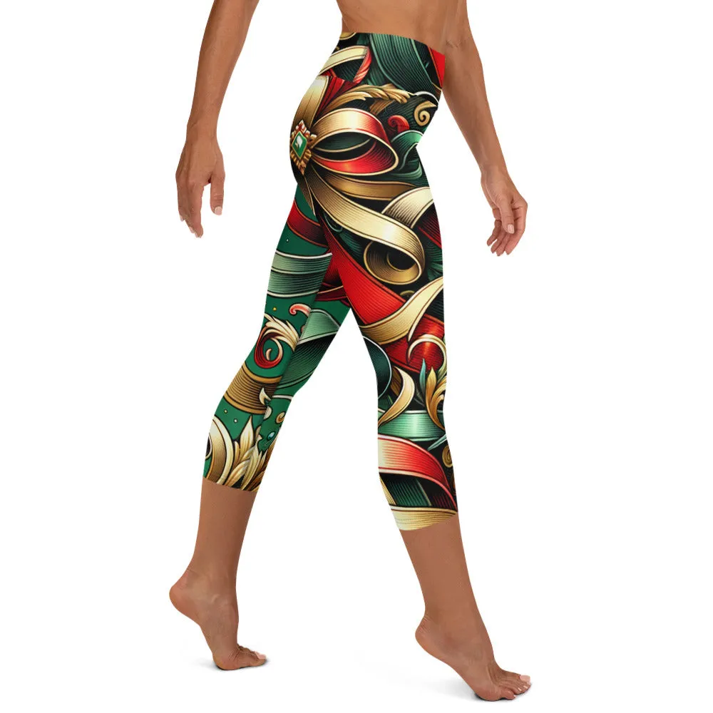 Whimsical Winter Wear Yoga Capri Leggings