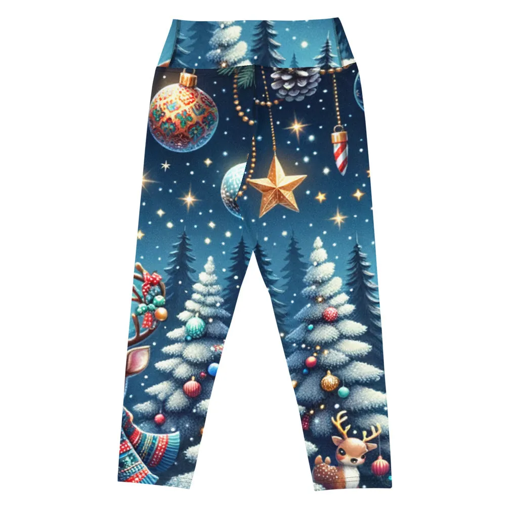 Whimsical Winter Wear Yoga Capri Leggings