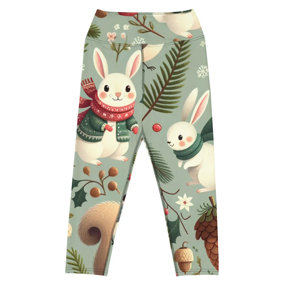 Whimsical Winter Wear Yoga Capri Leggings